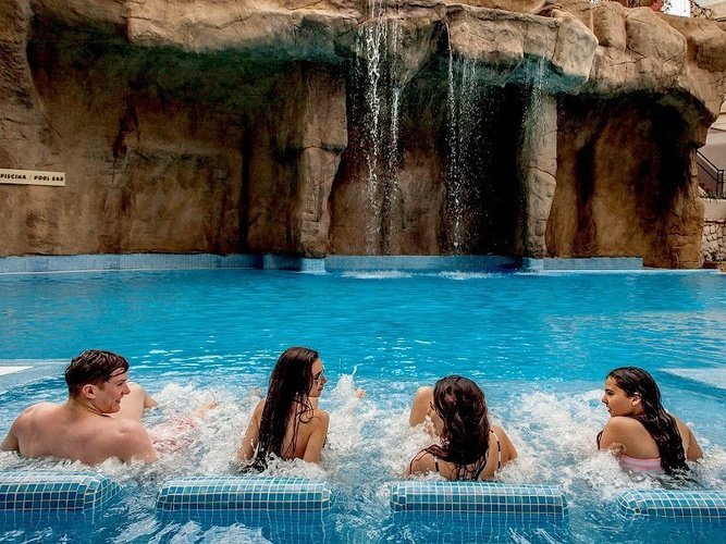 Oxygenating beds in the pool Magic Rock Gardens Hotel Benidorm